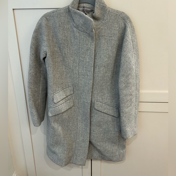 Women's NWOT Jcrew heather gray Italian stadium cloth wool coat, size 2, lined - Picture 4 of 6
